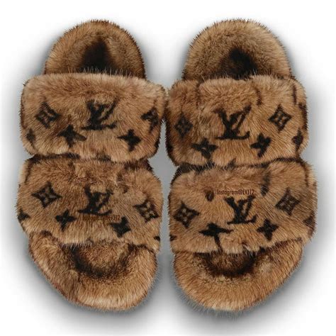 lv furry slippers|lv slippers men.